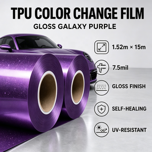 <span class=keywords><strong>Film</strong></span> de protection de peinture (PPF) en TPU brillant couleur violet galaxie 1,52*15m 7,5 mil, films décoratifs pour voiture, vinyle de recouvrement pour voiture, films décoratifs PPF - Product Image 5