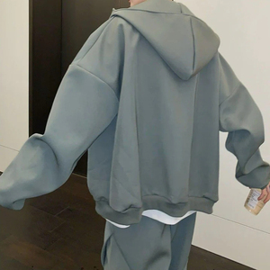 Custom Heavy Cotton Wide Arms Sweatshirts Fall Winter Fashion <strong>Cardigan</strong> Casual Sports Loose <strong>Mens</strong> <strong>Fleece</strong> Oversized Zip up Hoodie - Product Image 4