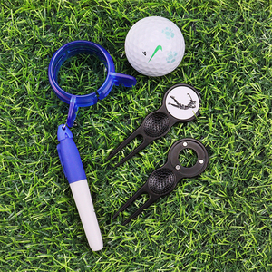 Canada White Balls Stencil Markers Blanks Divot Tournament Line Face Ballmarks Golf Brass Brim Metal Golf Ball Marker hat Clip - Product Image 6