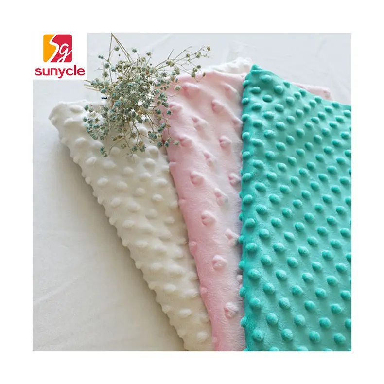 Wholesale Discount Shrink-Resistant Dimple Dot Minky Super Soft Minky Plush Polyester Knit Fabric