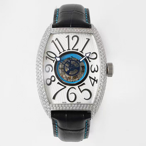 Reloj de Pulsera Mecánico Manual para Hombre, de Alta Gama, con Esqueleto de Precisión, Resistente al Agua, con Diamantes Plateados, Luminoso, con Tourbillon Central, Forma Tonneau - Product Image 4
