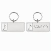 Porte-clés personnalisé en alliage de zinc avec plaque nominative en forme de note de musique