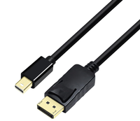 Câble adaptateur multi-écrans Mini DP DP plaqué or avec gaine en PVC et blindage tressé 4K 3D audio/vidéo pour lecteur DVD, ordinateur, caméra
