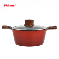 Ensemble de casseroles en aluminium moulé Phisma, 17 pièces, compatible avec les cuisinières à gaz et à induction, comprenant une cocotte, une poêle, une casserole, une casserole à lait avec couvercle