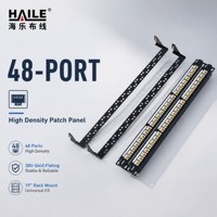 Panel de Conexiones CAT5e de 48 Puertos Gigabit 2U Tipo Split, Panel de Conexiones de Red para Gabinete de Grado Ingeniería