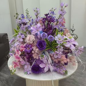 ดอกไม้ประดิษฐ์ทรงกลมสีม่วงขนาด 50-80 ซม. สำหรับตกแต่งงานแต่งงาน ตกแต่งโต๊ะ ขายส่ง - Product Image 3