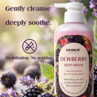 EKBER Gel Douche Antioxydant à la Mûre Apaise les Rougeurs et Soulage le Stress Gel Douche Apaisant à la Mûre pour Peaux Sensibles