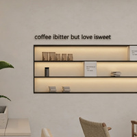 Aménagement et rénovation moderne de café : planification d'espace, design intérieur, vitrine LED en verre, comptoir bar sur mesure