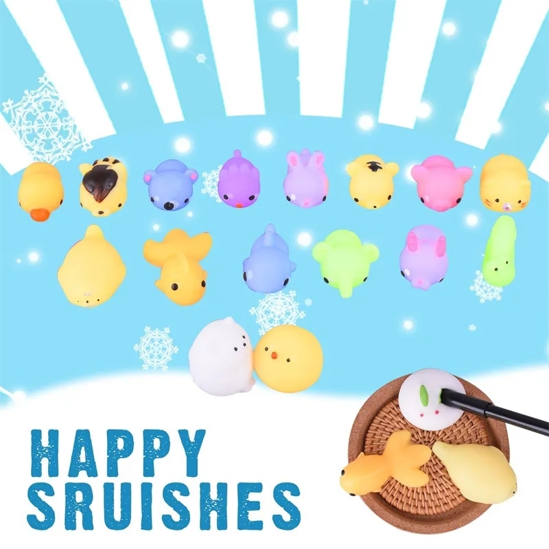 36 Squishies Kawaii Anti-Stress - Animaux Mignons En Silicone Souple - Jouet Sensoriel Multicolore