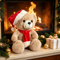 Peaux d'animaux en peluche non rembourrées pour Noël, incluant peaux d'ours en peluche, peaux d'ours en peluche avec bonnet et écharpe de Père Noël, et housses de peluche vierges pour ours en peluche.