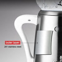 Meilleures ventes : Ensemble samovar à eau et thé en acier inoxydable écologique de style turc moderne, 4,5 L, couleur argent, pour usage domestique