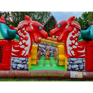 Castillo Inflable Personalizado con Diseño de Palacio Oriental, Ciudad Prohibida de Beijing, Dragón Chino, Rojo, Parque Infantil Inflable - Product Image 5