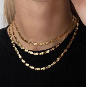 Collana a catena in acciaio inossidabile placcato in PVD 18K placcato impermeabile per regalo da festa - Product Image 2