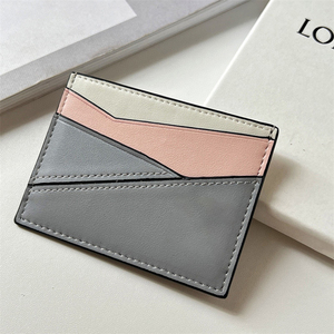 Porte-cartes en cuir véritable de style professionnel mince avec LOGO personnalisé Portefeuille RFID Design d'épissure de mode avec échantillon gratuit - Product Image 1