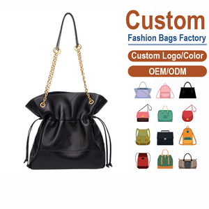 Bolso de Hombro/Axilar Casual de Cuero Genuino con Diseño de Cordón y Cadena, Ideal para Viajes, Procesamiento ODM - Product Image 2