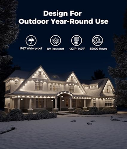 Bande lumineuse LED, lumières de Noël permanentes, éclairage de Noël extérieur, lumières en forme de pierres précieuses imperméables - Product Image 4