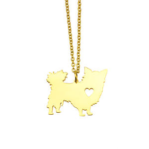 Petit <span class=keywords><strong>collier</strong></span> à breloque en acier inoxydable pour chien <span class=keywords><strong>Chihuahua</strong></span> Bijoux en forme de chien minuscule - Product Image 4