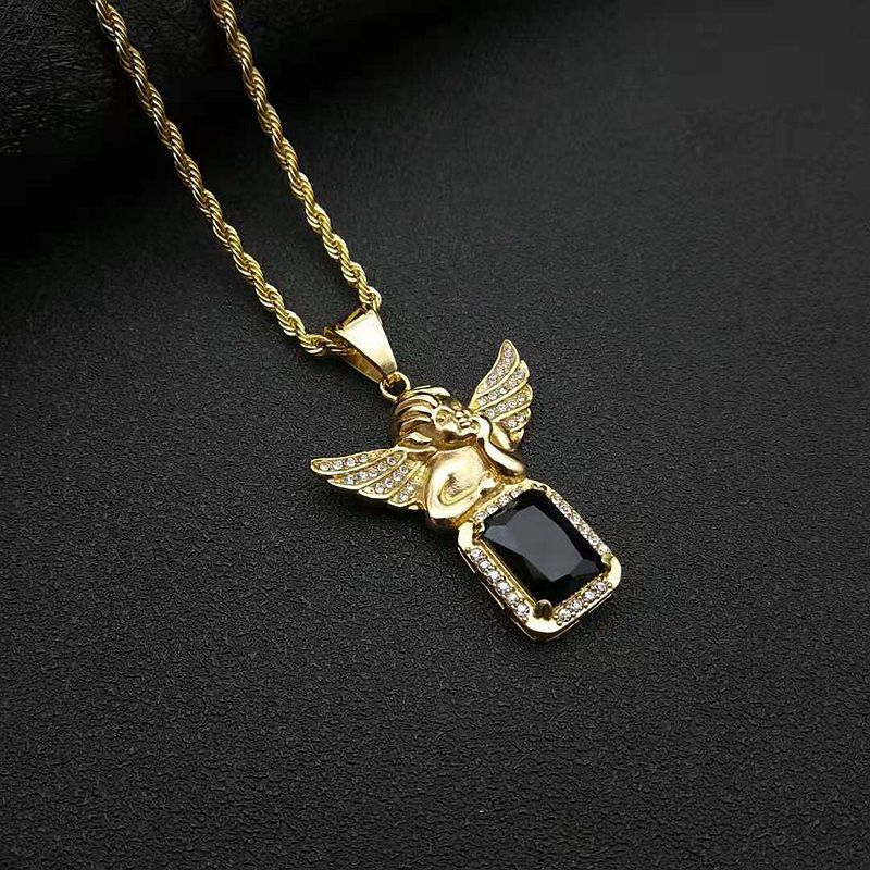 Pendentif unique en or et diamant noir
