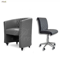 Fauteuil de Bureau en Cuir PU de Luxe, Grande Vente, Fauteuil Pivotant de Travail pour Salon de Manucure et Spa, Chaise Coquette à Roulettes