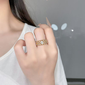 <span class=keywords><strong>Bague</strong></span> de fiançailles ovale artistique en or jaune 18 carats avec diamant de laboratoire et breloque <span class=keywords><strong>fleur</strong></span> pour femme – Nouveauté tendance - Product Image 5