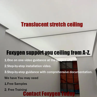 FOXYGEN Plafond tendu en PVC blanc translucide, nouveau design carré, à bas prix, pour bureau