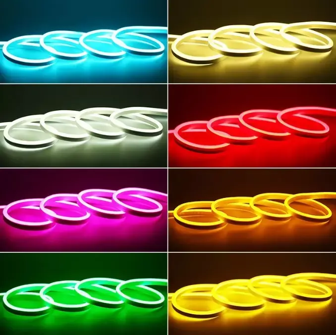 Silicone Seperation Neon Strip 2835 SMD 6X12mm 8X16MM Pvc LED Neon Strip Lights E Single All Color RGB Led Neon Flex Rope Light