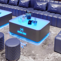 Nouveauté, meubles de bar élégants, bande lumineuse, ensembles de table basse à LED rougeoyante, table KTV en verre épais, boîtes de nuit en acier inoxydable