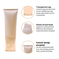 Tête de Massage queue de poisson en céramique Tube en plastique de 30ml pour cosmétiques rouge à lèvres crème Lotion Mascara crème solaire produits pour le visage emballage