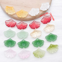Pendentif feuille de Ginkgo en verre soufflé laqué, perles détachées, breloque DIY, faux-jade, accessoires vintage pour épingles à cheveux