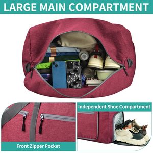<b>Water</b>-resistant 65L Foldable Travel Duffle Bag <b>for</b> <b>Women</b> Large Overnight Duffel Bags with <b>Shoe</b> Compartment - Product Image 4