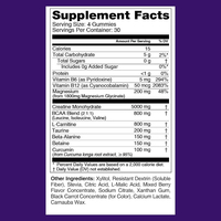 Gummies de créatine monohydrate à formule avancée sous marque privée avec électrolytes pour adultes : hydratation rapide, puissance musculaire, récupération et énergie