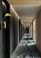Tapis de couloir personnalisé à motifs floraux pour hôtel, imprimé numériquement en 3D, en polyester à poils moyens, antidérapant, long tapis de couloir pour motel