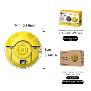เครื่องโกนหนวดไฟฟ้า Kemei <span class=keywords><strong>KM</strong></span>-T71 ความจุแบตเตอรี่ 500mAh 8000 รอบต่อนาที 8 วัตต์ ใบมีด <span class=keywords><strong>2</strong></span> ใบ แบบหมุน IPX7 กันน้ำ ใช้ได้ทั้งแบบเปียกและแห้ง ไร้สาย ชาร์จไฟได้ - Product Image 2