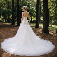 Robe de mariée évasée en satin plissé avec corsage drapé et dentelle en tulle, taille plus, sur mesure, vente en gros directe usine