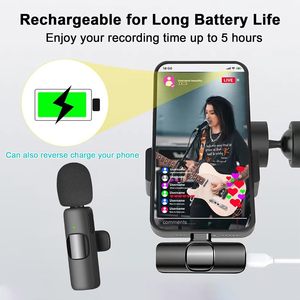 Gran oferta, Mini micrófono Lavalier inalámbrico, reducción de ruido para interiores y exteriores con compartimento de carga, micrófono Lavalier - Product Image 6