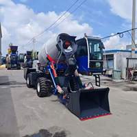 Bétonnière autoportée autochargeante sur remorque, mini bétonnière à tambour pour travaux de construction