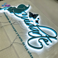 Enseigne en acrylique rétroéclairée par LED 3D personnalisée, cadre en acier inoxydable, étanche IP65, télécommande, compatible HomeKit, murale, pour bar