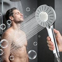 Pommeau de Douche à Main Multifonction à 3 Modes de Jet, Haute Pression, Chromé, Détachable, pour Salle de Bain