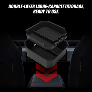Cybertruck <b>accessories</b> Durable Double-Layer Armrest Storage Box Non-slip Storage Tray Organizer - Product Image 2