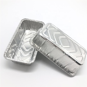 Wholesale disposable takeaway lunch food box with lid foil aluminum food box packaging