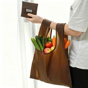 Factory Direct Supply Foldable <b>Shopping</b> Handbag <b>Reusable</b> Polyester for Clothing Store Garment Packaging Pocket <b>Bag</b> - Product Image 1