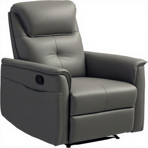 Sillón <span class=keywords><strong>Reclinable</strong></span> Eléctrico Ergonómico Moderno con <span class=keywords><strong>Control</strong></span> Remoto, Cojín Grueso Acolchado con Resortes, Piel Sintética, Ajuste Manual, Reposapiés - Product Image 2