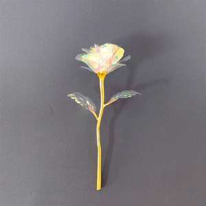 Wholesale Multi-Color Gold Foil Roses - Assorted Metallic Artificial Flowers with Golden Stems for Valentine's Day, Mother's - Product Image 3