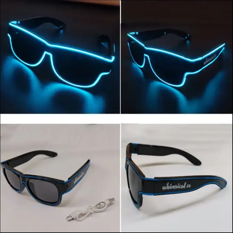 2023 New Products Party Favor USB Rechargeable Multi Colors LED Light Glasses with Customized logo
