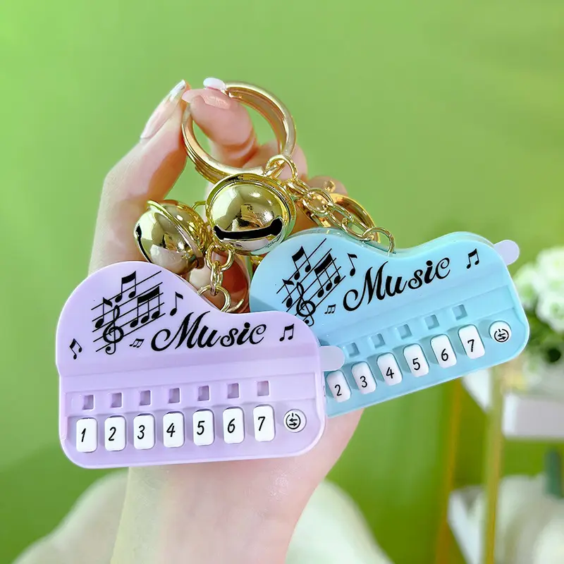 어린이 어린이 선물 미니 작은 게임 장난감 열쇠 고리 플라스틱 창조적 인 귀여운 음악 피아노 열쇠 고리