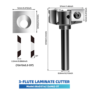 FHONK Lame Remplaçable Rabotage Bit Face End <span class=keywords><strong>Fraise</strong></span> Insert-Style Spoilboard CNC Surfaçage Routeur Bits Pour Bois - Product Image 4