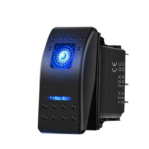 WLETO Interrupteur à bascule 1 voie éclairé par LED, étanche IP56, 20A 24V, panneau de commande 4 broches pour voiture et marine - Product Image 1