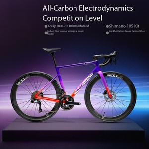 Bicicleta de Carretera de Fibra de Carbono Premium, Frenos de Disco Hidráulicos 105, Juego de Ruedas de Carbono de 12 Velocidades, Bicicleta Urbana para Ciclismo Profesional - Product Image 2