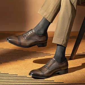 Zapatos de Vestir Formales de Negocios para Hombre, de Cuero Genuino, con Puntera Cuadrada, Estilo Brogue, con Cordones y Parches, de Lujo, Marca A.N.M.bullock - Product Image 1