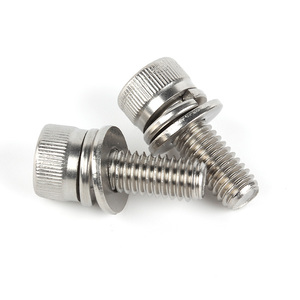 Ss304 Din912 Allen Bout Met Veerring En Gewone Wasmachine Assemblages Sems Schroeven Hex Socket Schroefdop Kopschroef